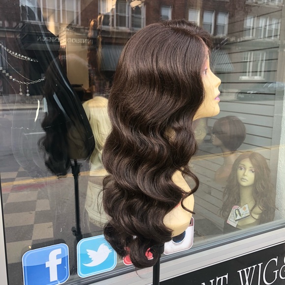 Wig brown Swisslace lacefront Deep Waves 26 Long - Picture 2 of 8